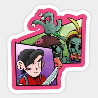 Liz the zombie slayer Sticker